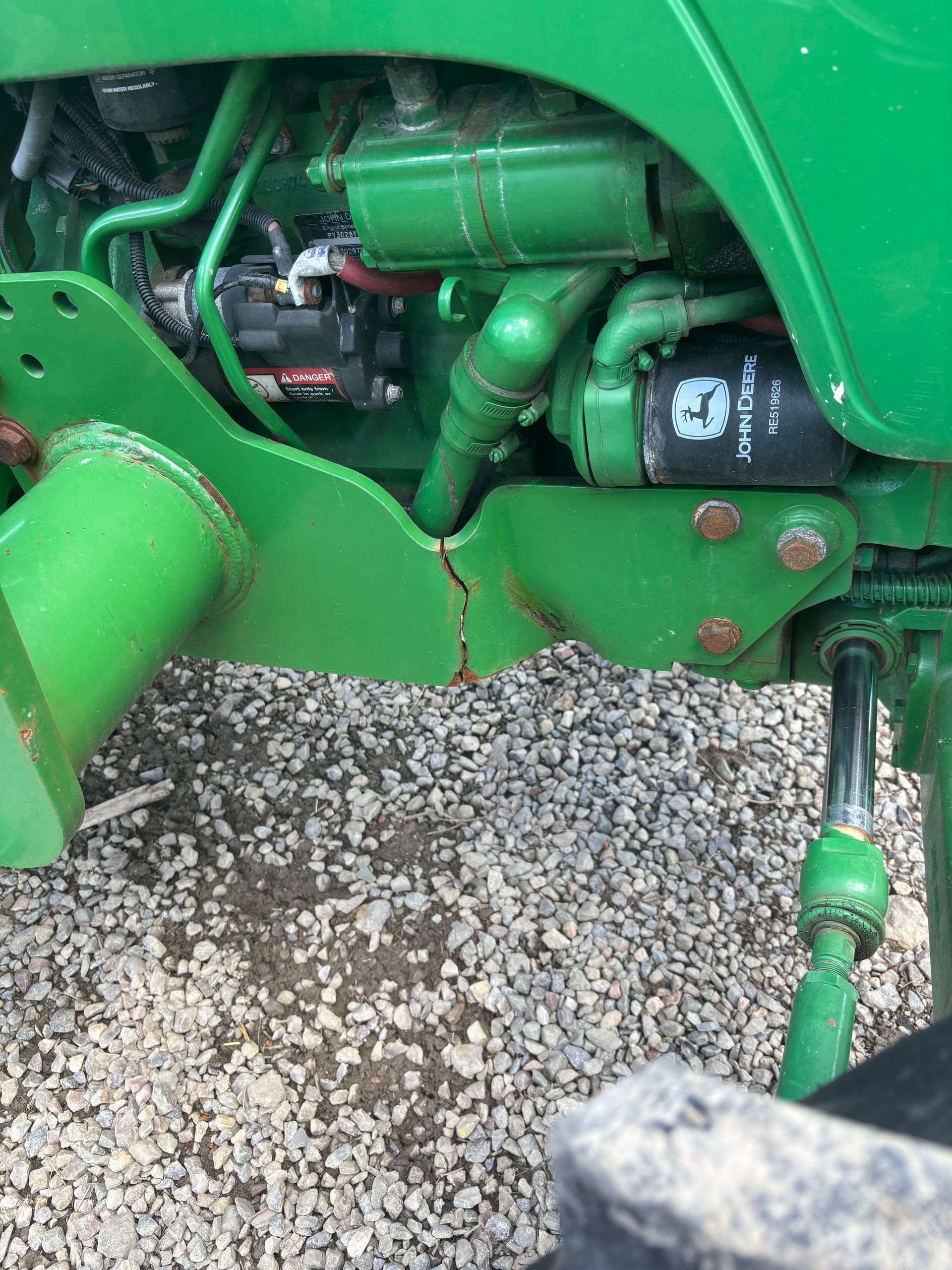 Cracked John Deere Tractor Loader Welded Back to Work image