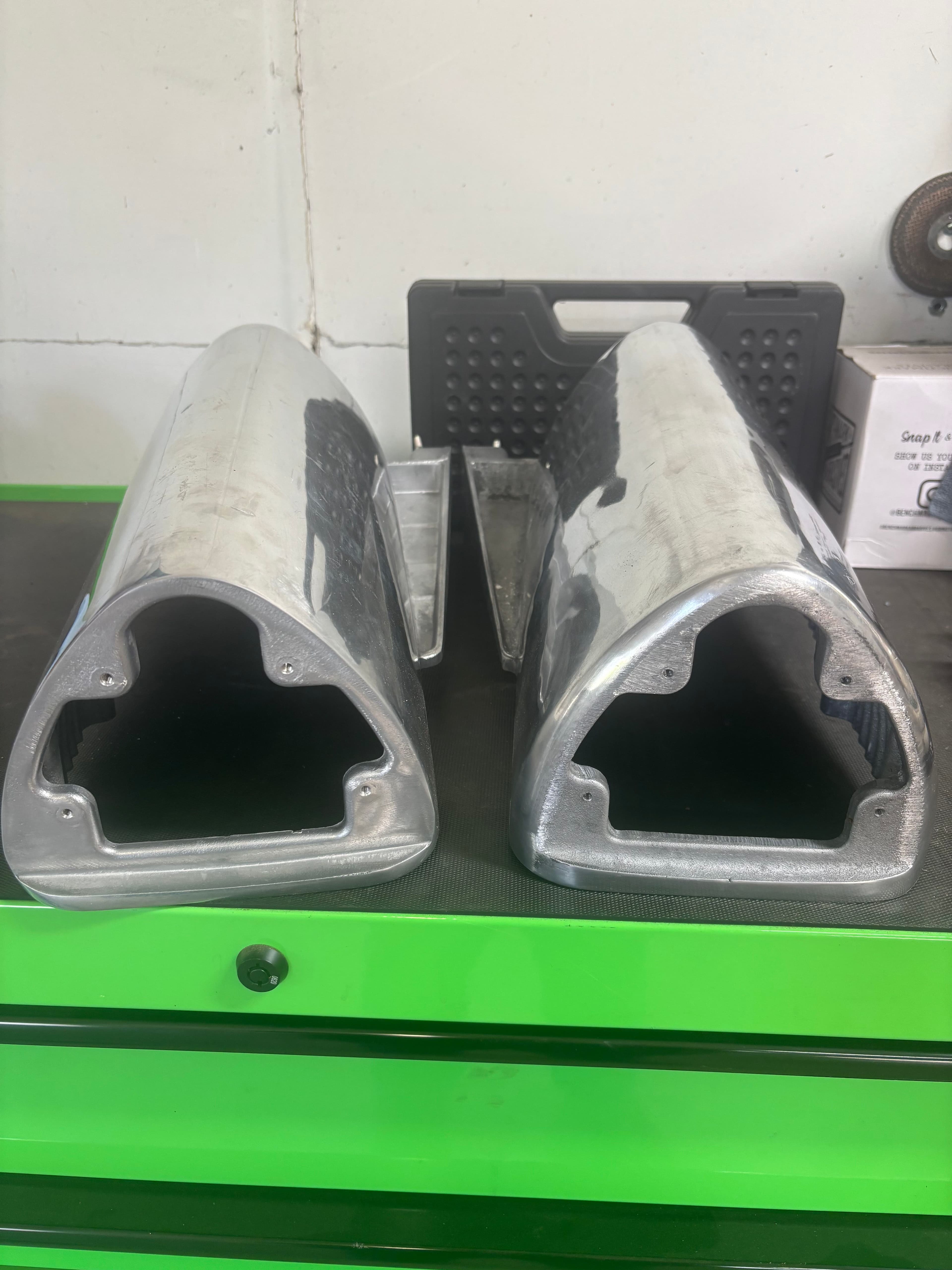 Project Aluminum Peterbilt Headlight Buckets Welded Clean and Tight image