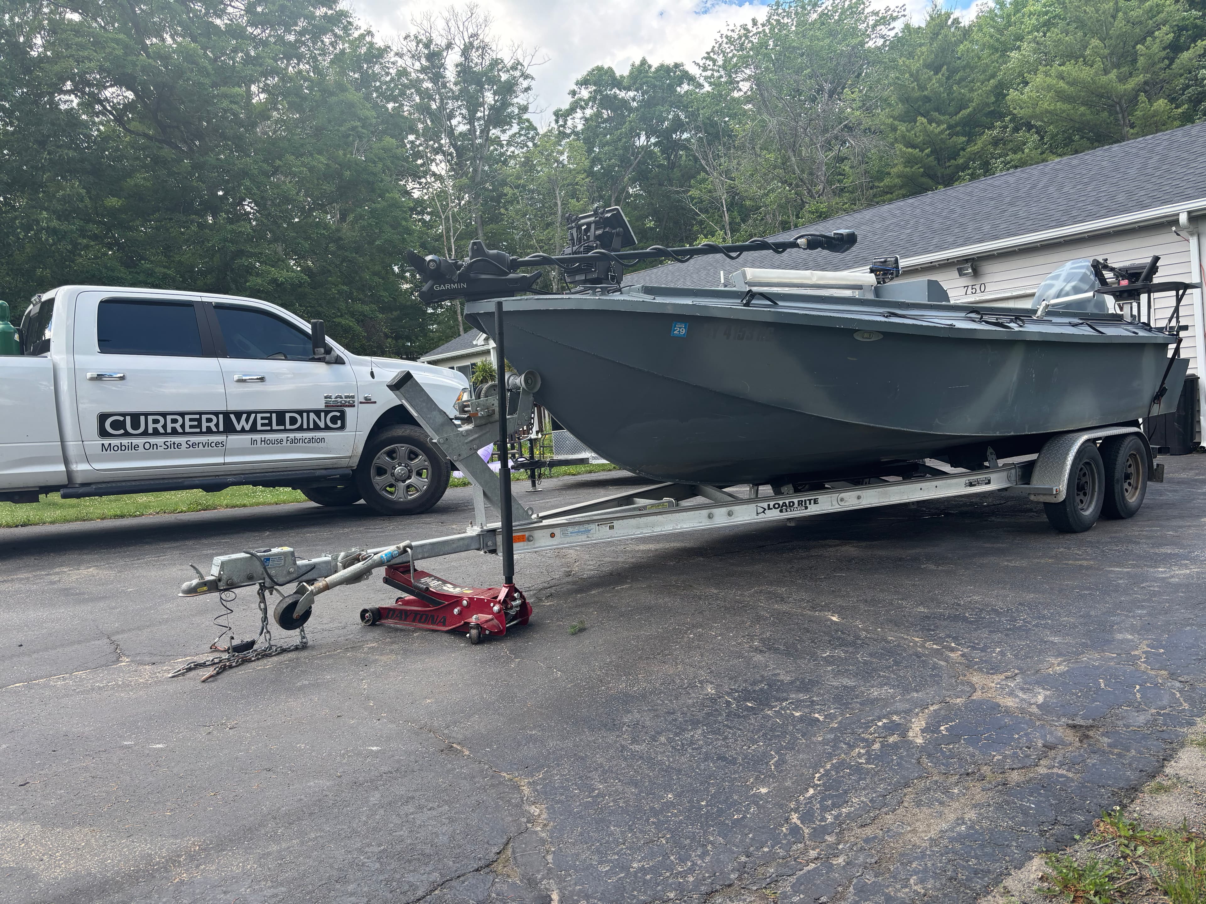 Project Aluminum Transducer Brackets Welded onto Heavy-Duty Hunting Boat image