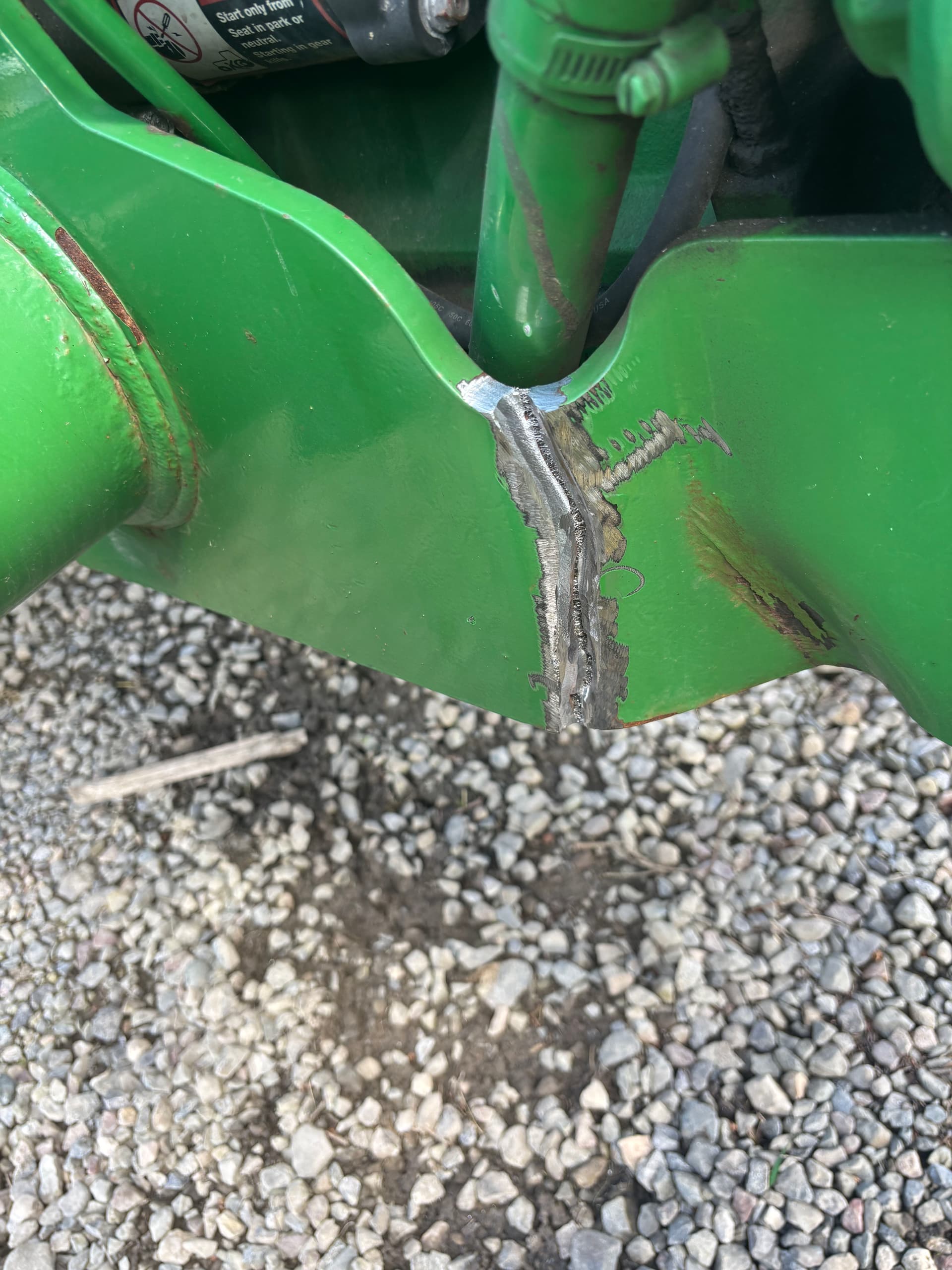 Gallery photos for Cracked John Deere Tractor Loader Welded Back to Work: Image #1